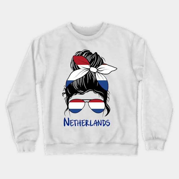 Netherlands girl, Netherlands Flag, Netherlands gift heritage,   Dutch girlfriend, Crewneck Sweatshirt by JayD World